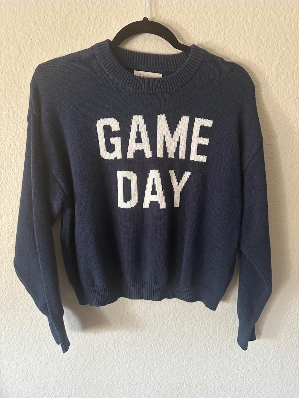 Jessica Simpson Navy "GAME DAY" Crewneck Sweater